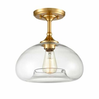 Modern Brass Semi Flush Mount Ceiling Light