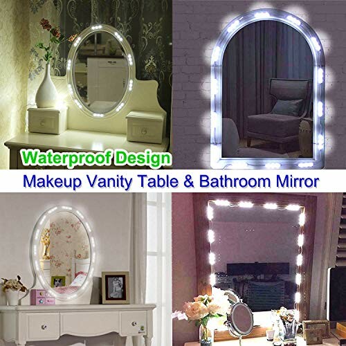 LED vanity and bathroom mirror with waterproof design.