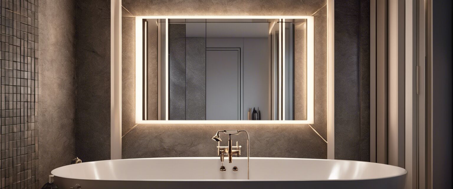 Modern bathroom with wall sconces