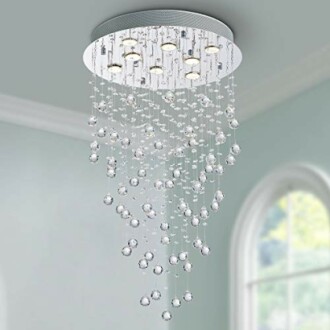 Bestier Modern Crystal Round Raindrop Chandelier